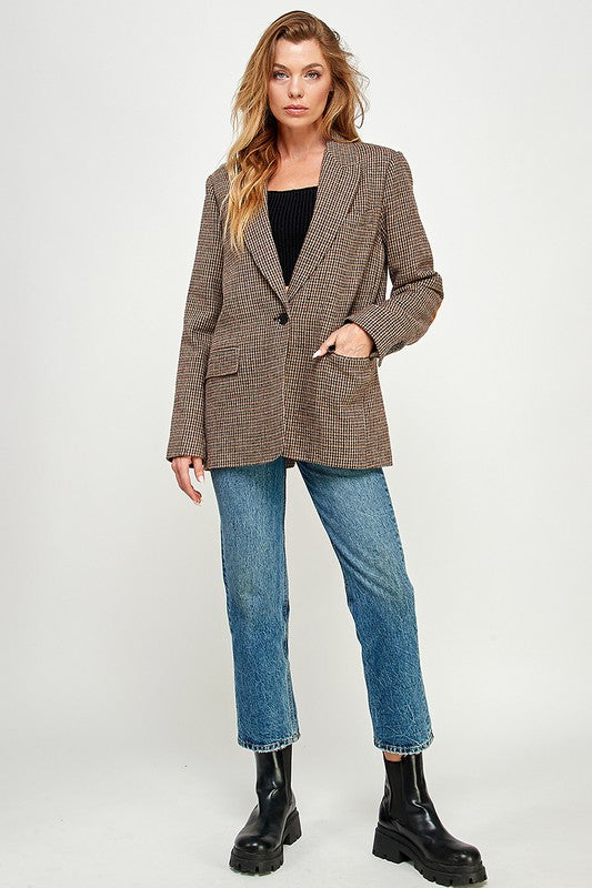 Heritage Houndstooth Elbow Patch Blazer