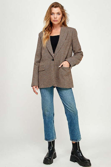 Heritage Houndstooth Elbow Patch Blazer The Vintage Shop Cowgirl Charm