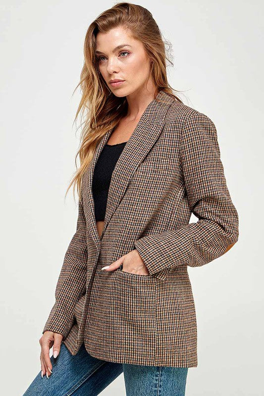 Heritage Houndstooth Elbow Patch Blazer