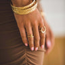18K Gold Plated 3 Hammered Bangles - Cowgirl Charm