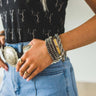 18K Gold Plated Burnished Thick Rope Bracelet with Tog - Cowgirl Charm
