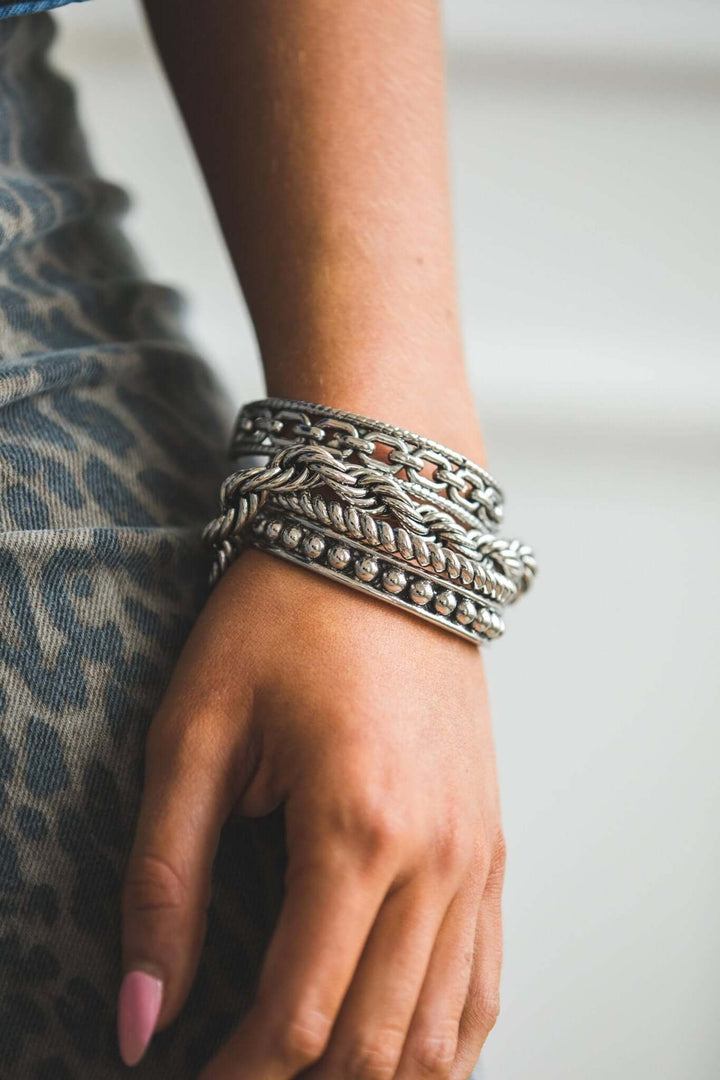 18K Gold Plated Burnished Thick Rope Bracelet with Tog - Cowgirl Charm