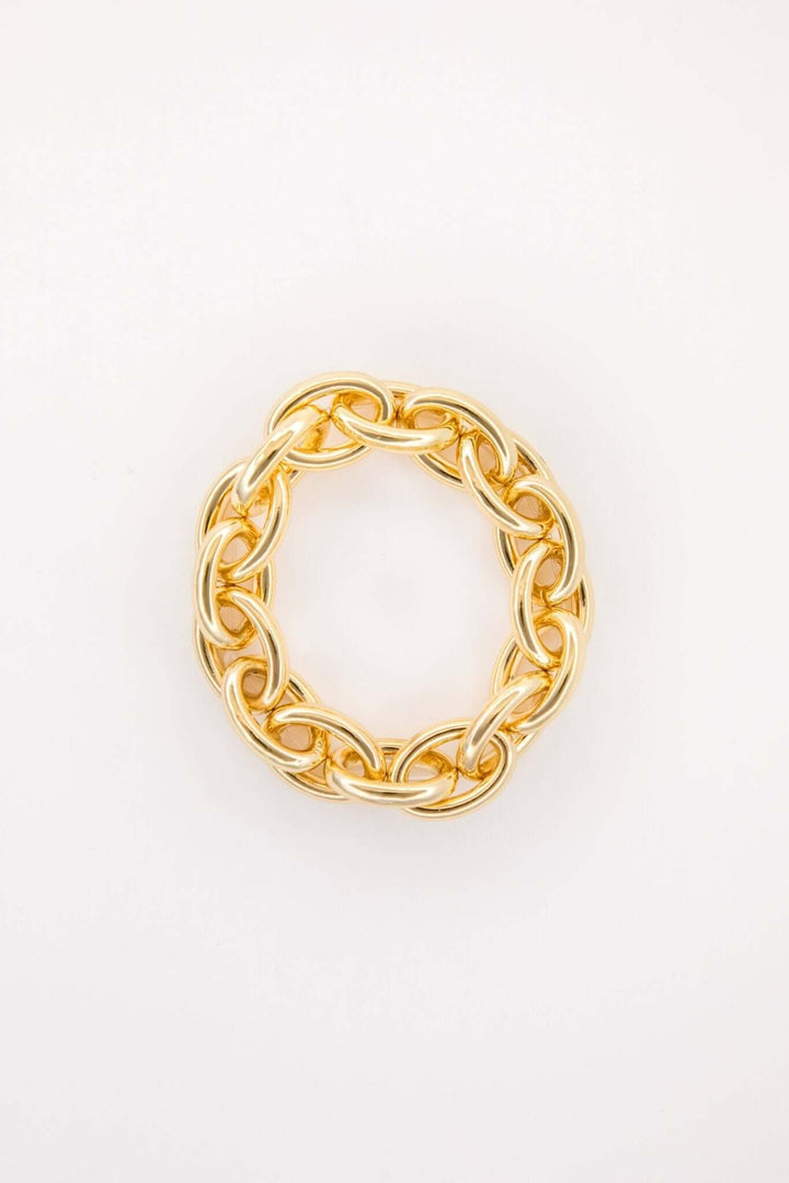 18K Gold Plated Chunky Chain Stretch Bracelet - Cowgirl Charm