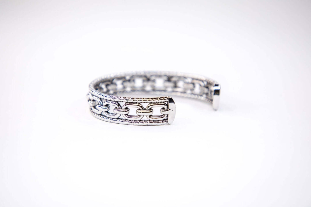 18K Gold Plated Rope and Chain Cuff Bracelet - Cowgirl Charm