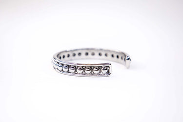 18K Gold Platted Thick Burnished Dotted Bangle - Cowgirl Charm