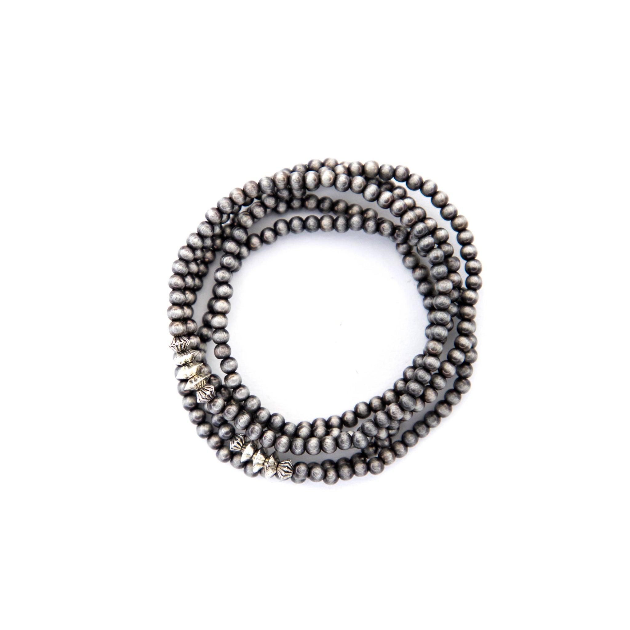 5 Strand Faux Navajo Pearl Bracelet w/ Silver Accents