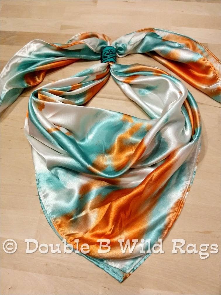 Wild Rag Orange and Light teal green