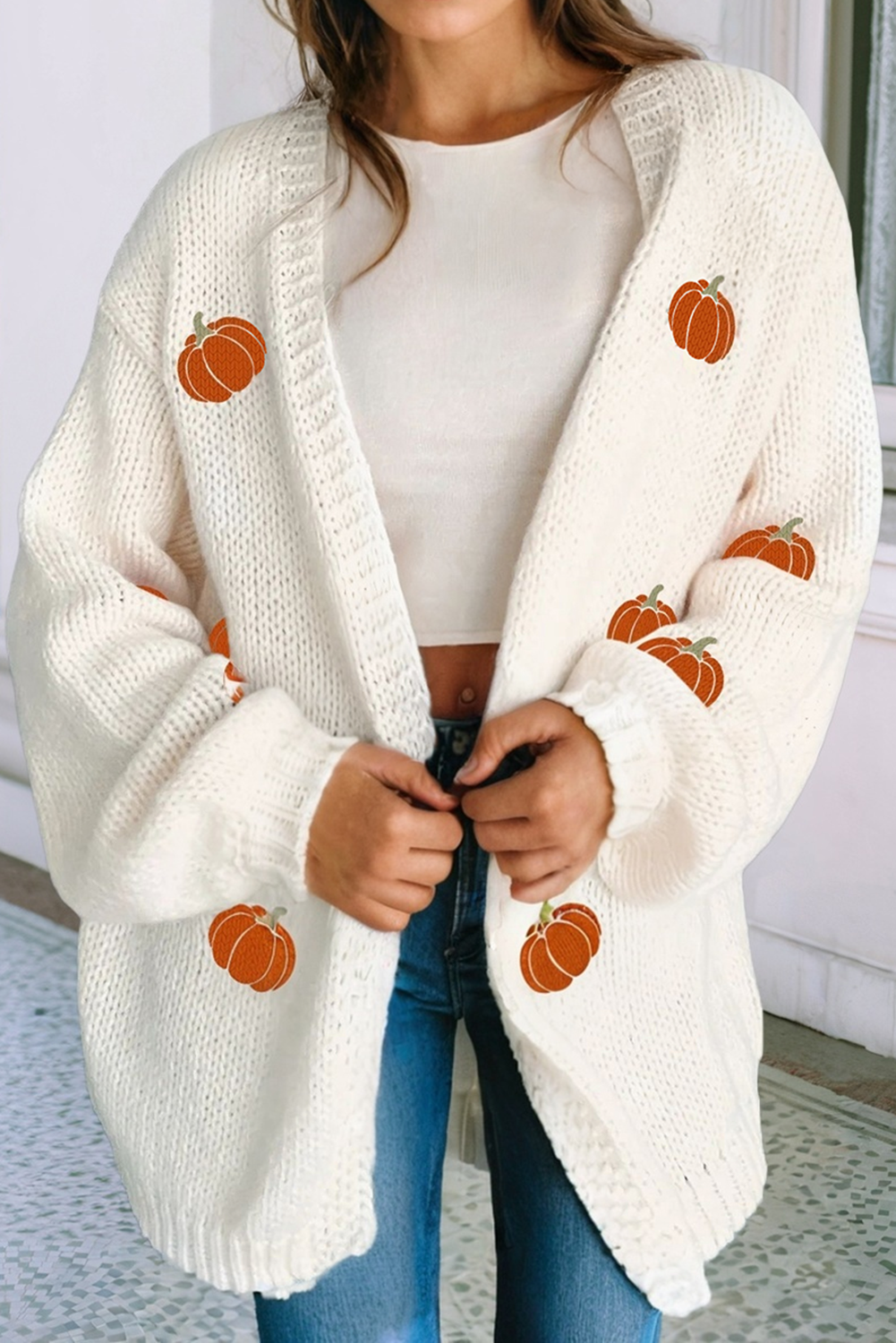 Pumpkin Sweater Cardigan