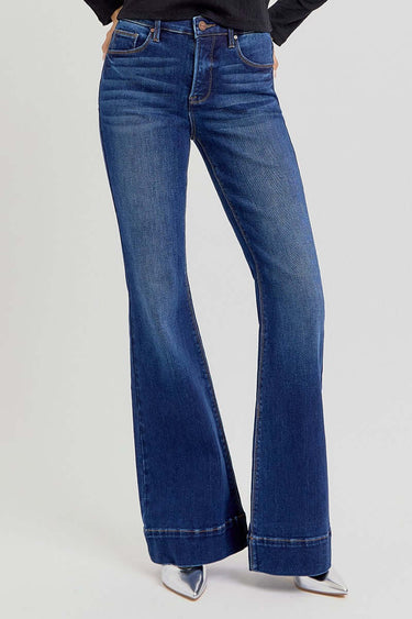 Risen Jeans Tummy Control High Rise Flare Elastic Band Jeans
