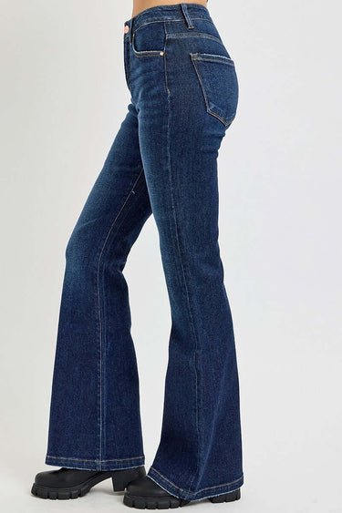 Risen Denim Tummy Control High Rise Flare Jeans
