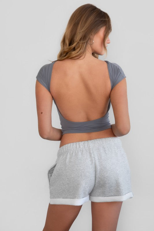 Kendall Open Back Short Sleeve Top