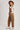 Women’s brown barrel leg overalls by blueivy, Western jumpsuit with cowgirl charm, featuring adjustable straps and front pockets.