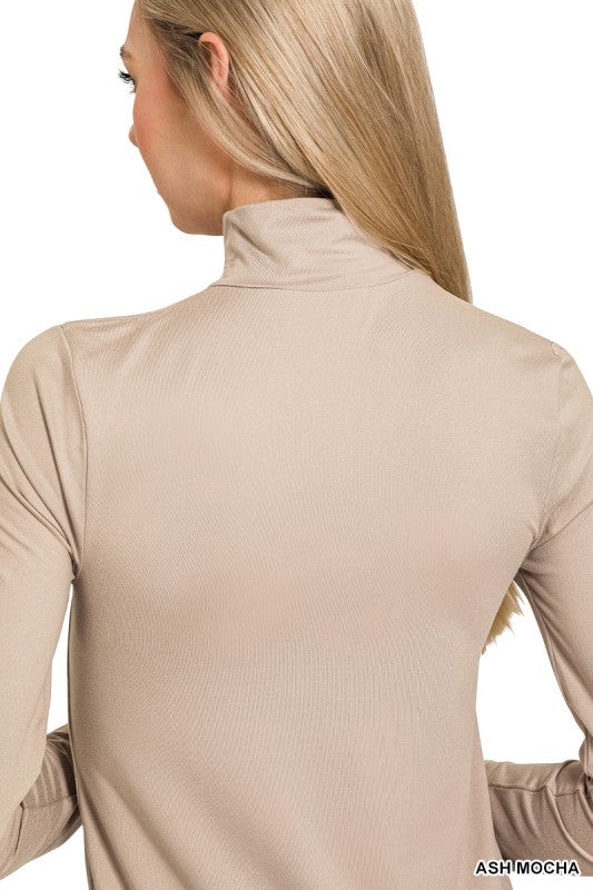 Zenana Long Sleeve Turtleneck Tops – Soft Basic Layering Tees