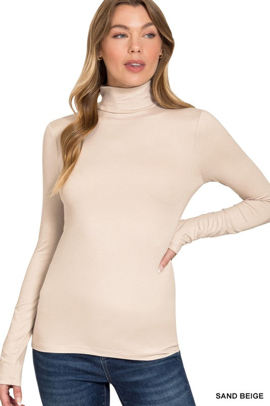 Zenana Long Sleeve Turtleneck Tops – Soft Basic Layering Tees