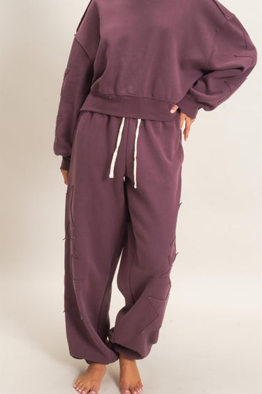 Plum Star Appliqué Sweatpants | Women's Cozy Joggers