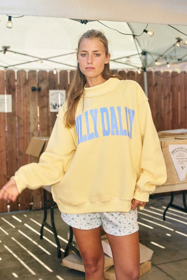 'dilly Dally' Print  Mockneck Sweatshirt