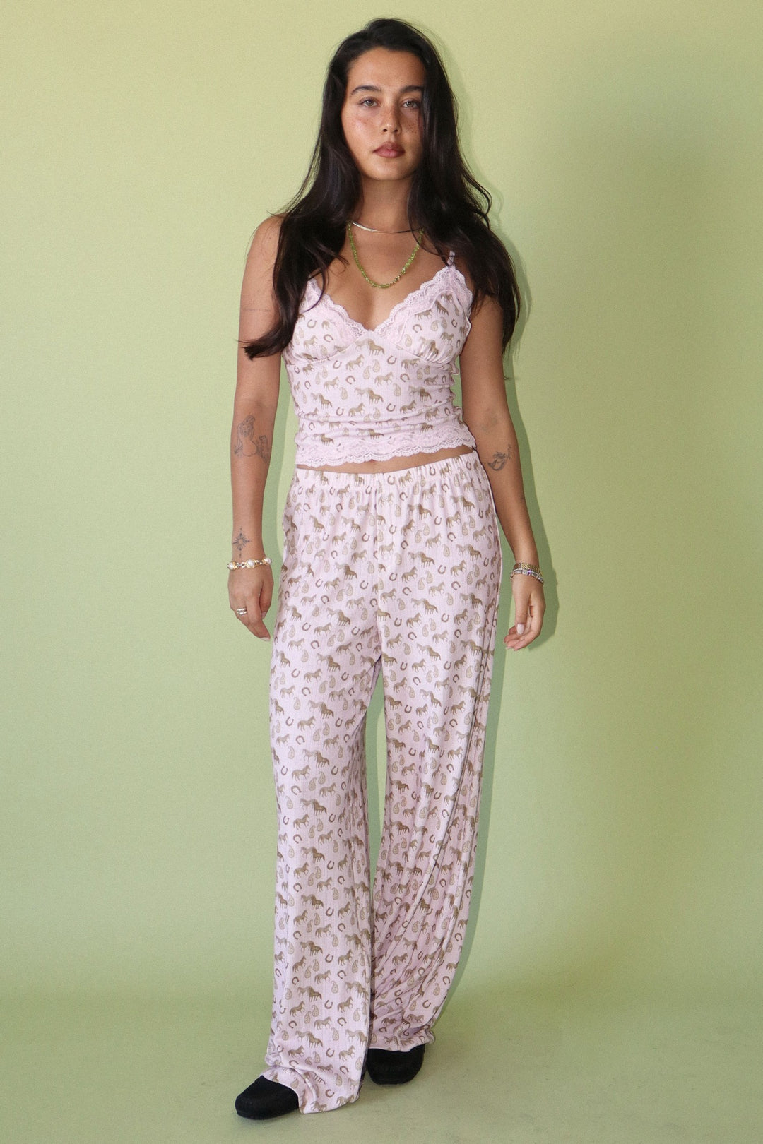 Lucky Horse Lace Cami Top