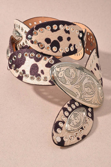 Western Leopard Concho Statement Belt