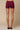 Ribbed Lace Trim Boyshort Shorts | Soft Lounge Shorts | Gray & Burgundy