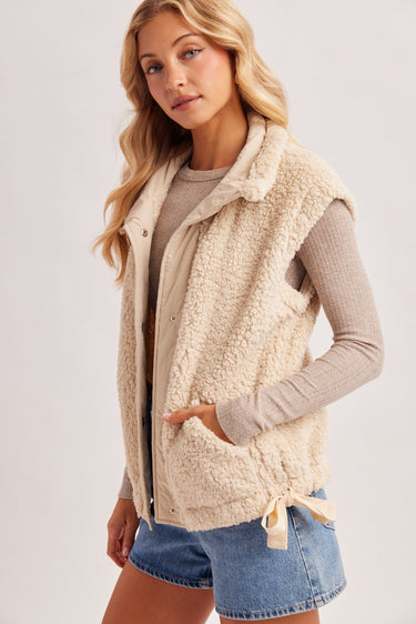 Women’s Sherpa Button Down Vest | Cowgirl Charm