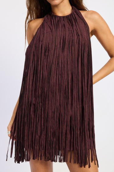 Mini Suede Fringe Dress