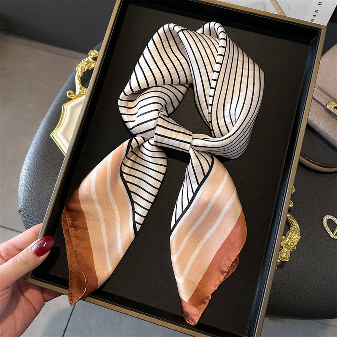 Printed Satin Square Scarf – Office & Casual Wrap_CWASC1432