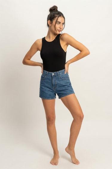 Essential Double-Lined High Neck Bodysuit – Black & White