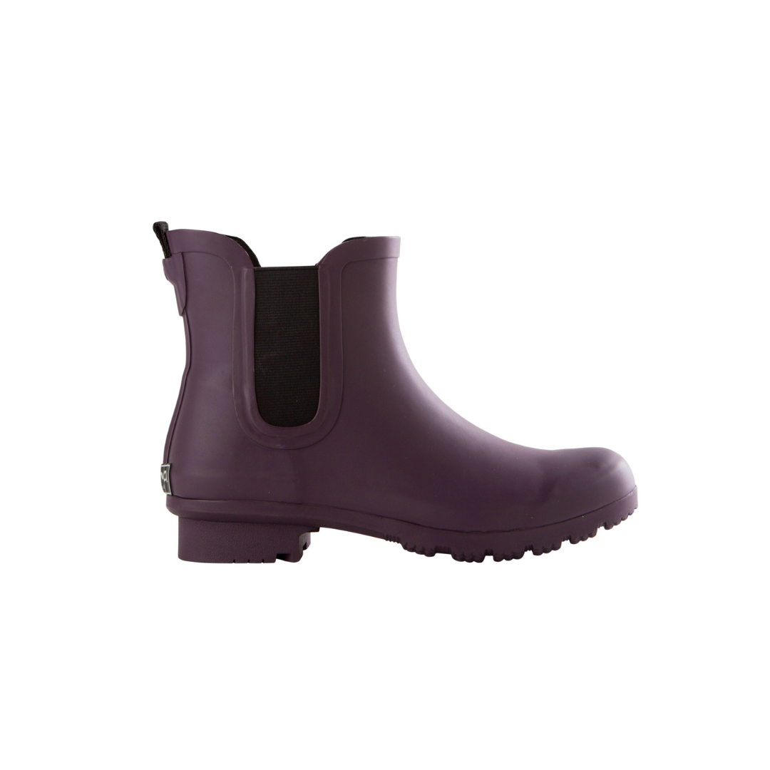 CHELSEA MATTE EGGPLANT WOMEN'S ANKLE RAIN BOOTS