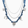 3 Layered Western Denim Bandana Scarf Necklace - Cowgirl Charm