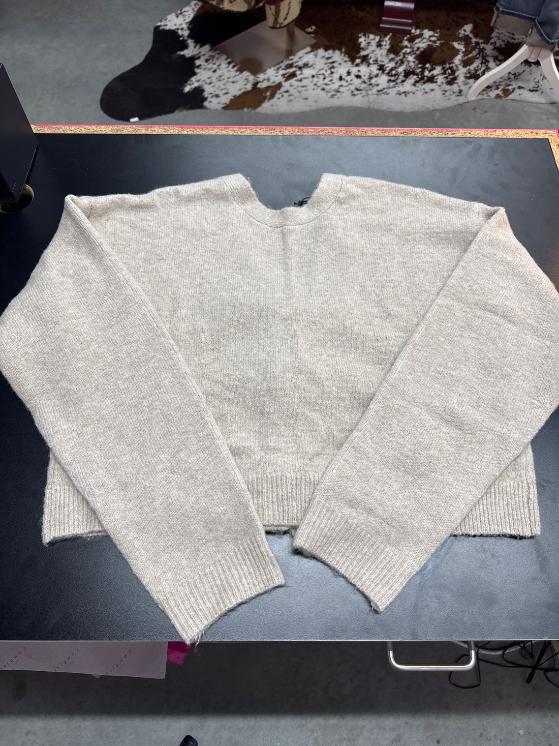 Cream Bow Back Sweater