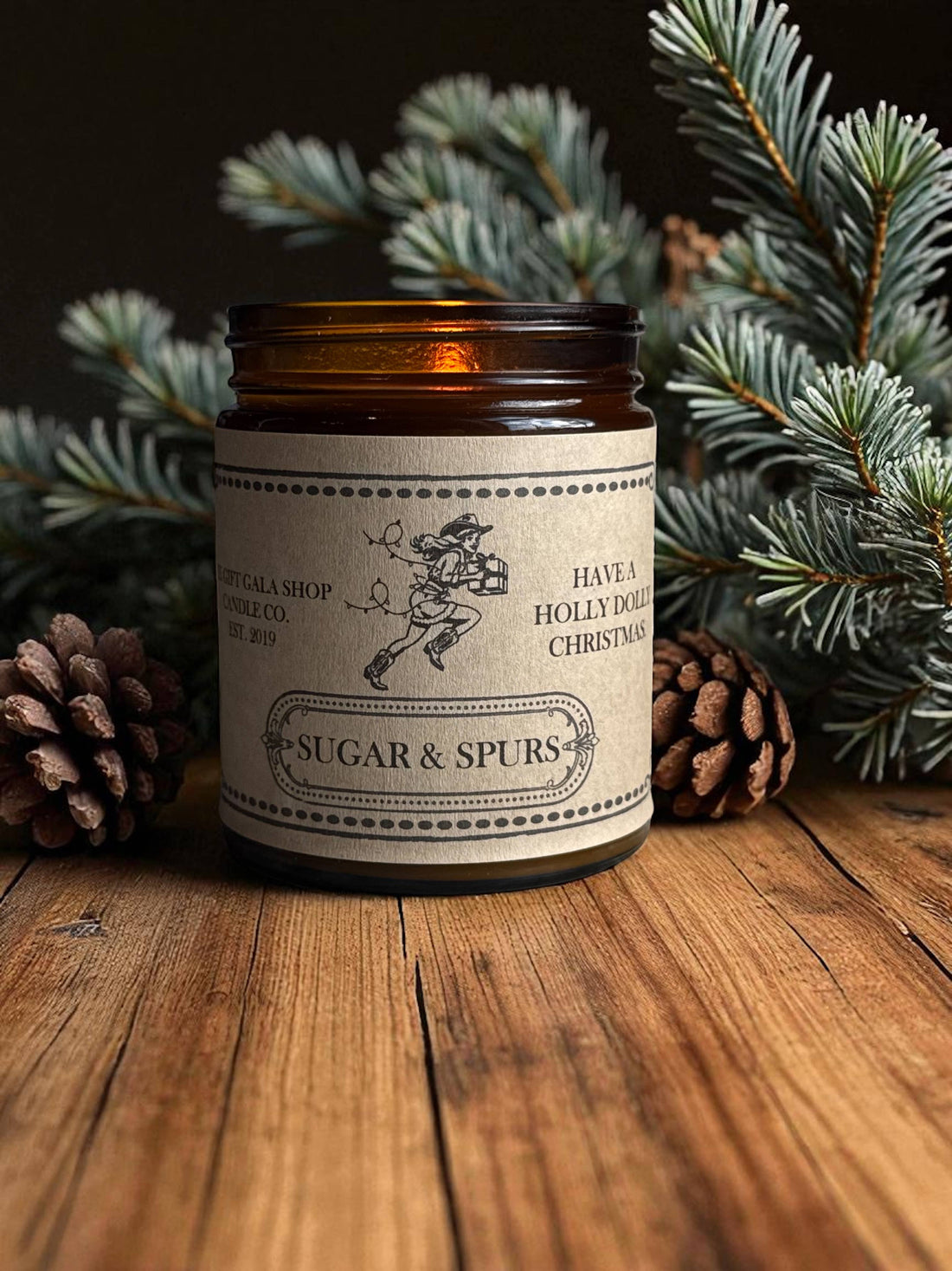 "Sugar & Spurs” Western Candles | Rustic Holiday Candles