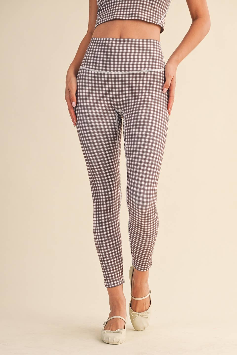 Gingham Print Aligned Performance High-Rise Leggings