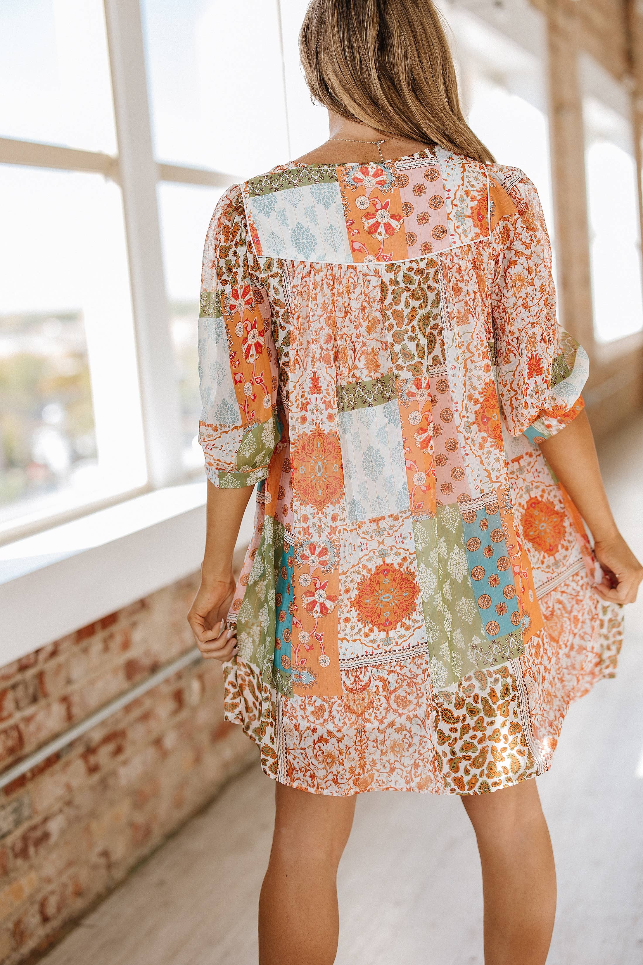 Mallory Boho Paisley Chiffon Dress