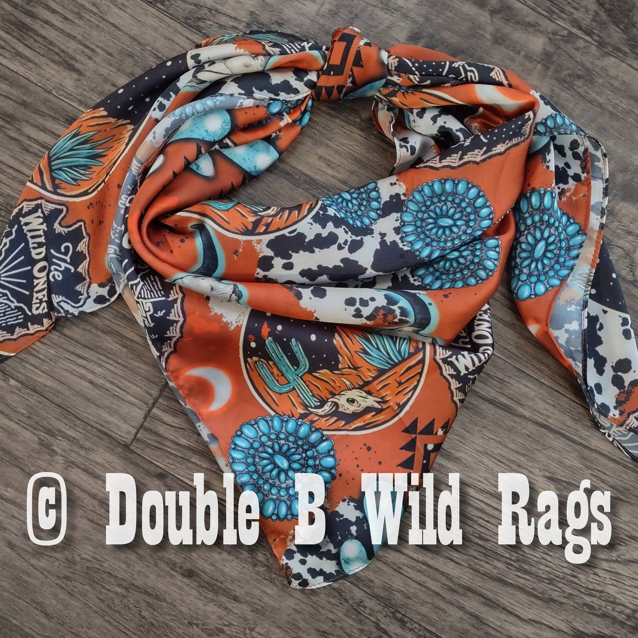 Wild Rag Orange Turquoise Black Desert