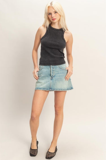 Mineral Wash Ribbed Tank Top | Vintage Racerback Boutique Tank