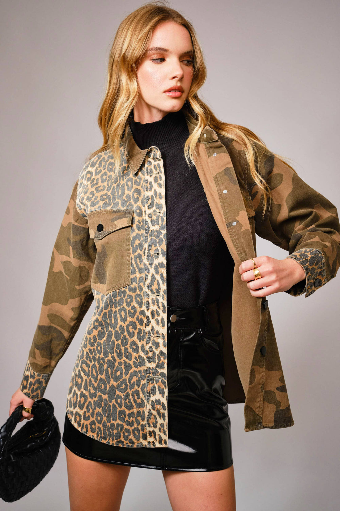 Camo Leopard Snap Jacket