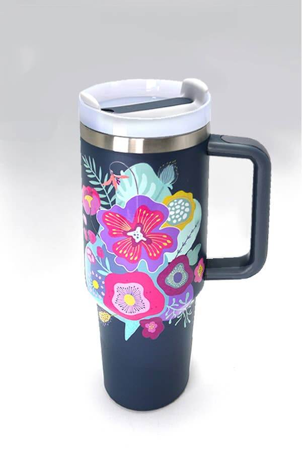 40oz stainless steel tumbler from JOSSLYN by wall to wall, versatile drinkware for hot or cold beverages, all styles shown.