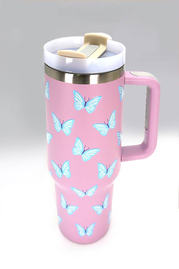40oz stainless steel tumbler by JOSSLYN, all styles, with a sleek, durable design for hot and cold beverages.