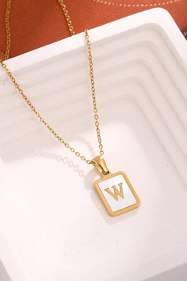 MOP  INITIAL STAINLESS STEEL TARNISH FREE NECKLACE |