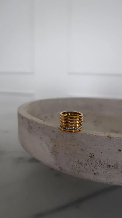 Elegant Faith Ring by Chansuttpearls featuring a pearl-adorned design with a delicate, religious-inspired motif.
