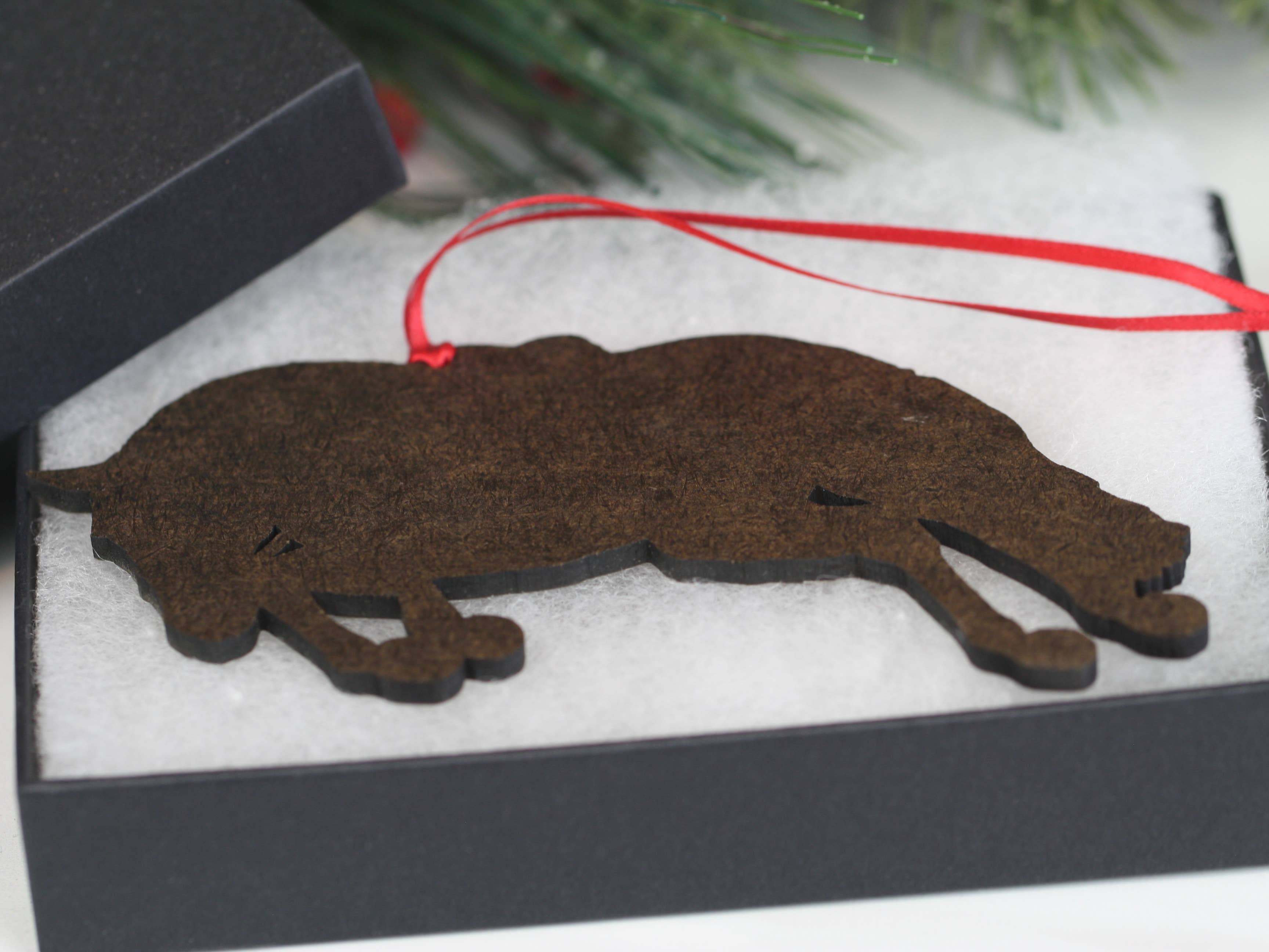 Equestrian Hunter Horse Ornament - Bay Jumping Horse Décor