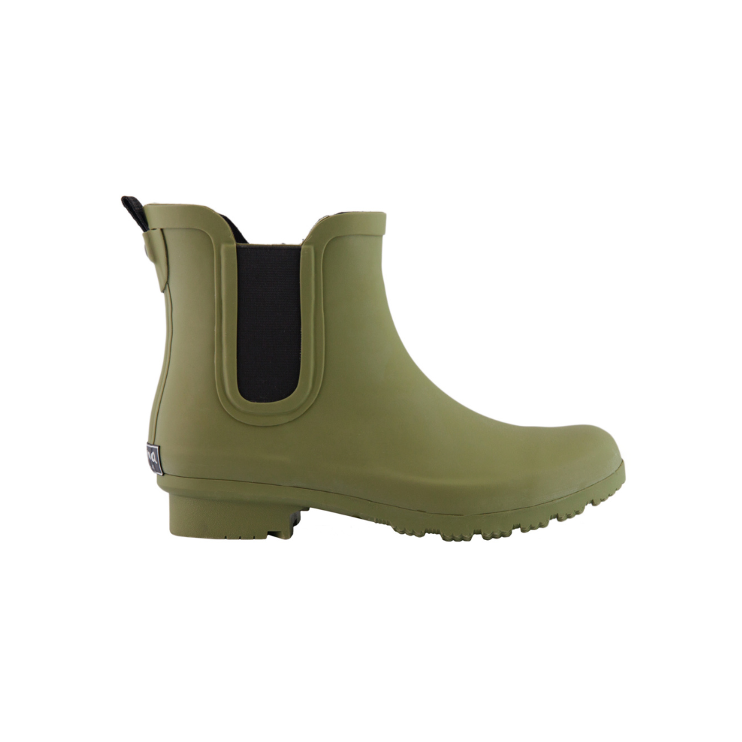 CHELSEA MATTE OLIVE WOMEN'S ANKLE RAIN BOOTS