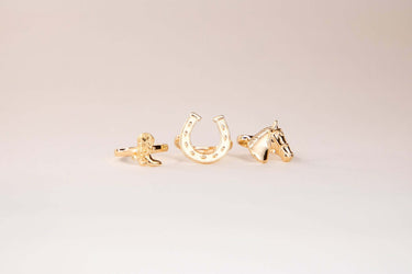 .5" 18K Gold Plated Adjustable Ring Set - Cowgirl Charm
