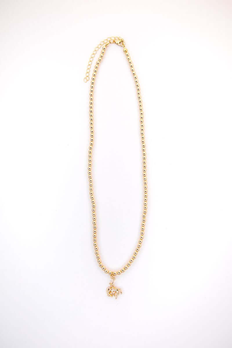 16-inch 18K white gold plated burnished necklace with bucking horse charm from West & Co. jewelry accessories.
