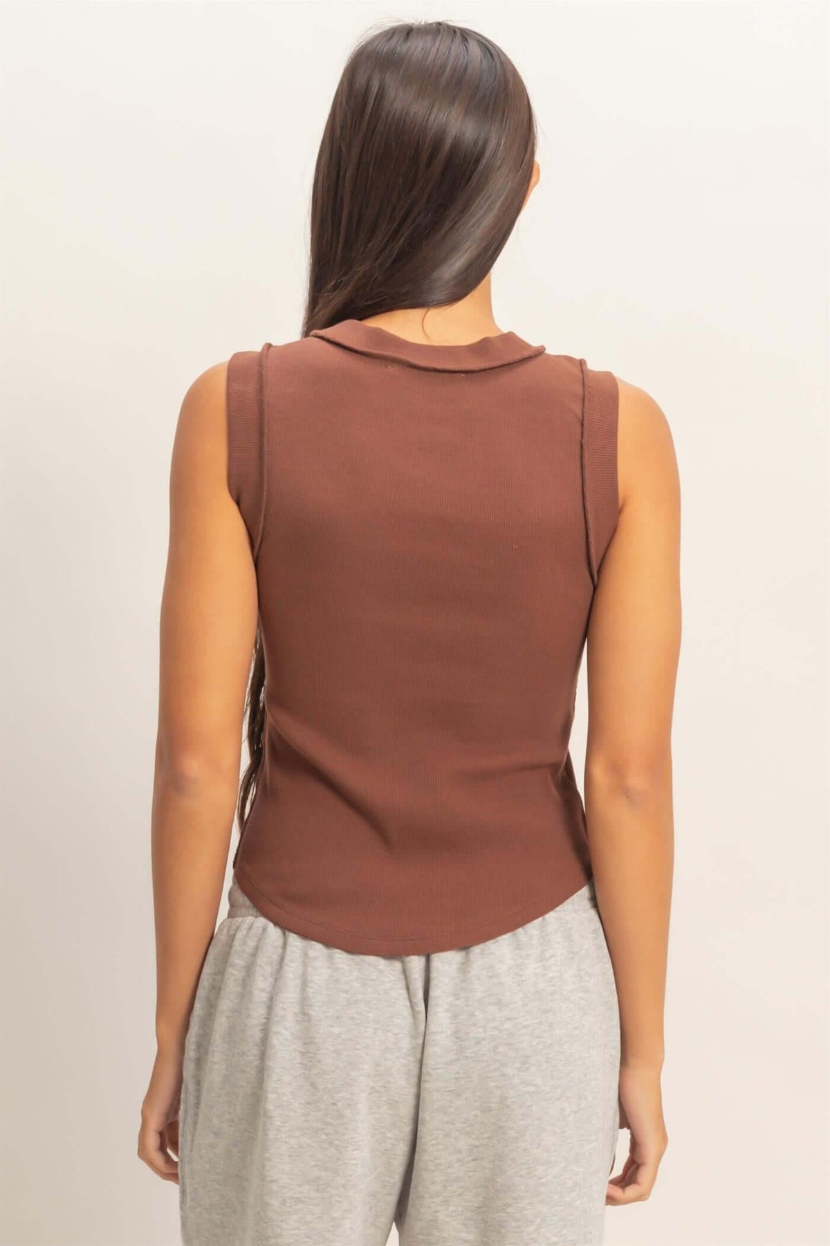 HYFVE seam detail tank top featuring a sleeveless design with a fitted silhouette and stylish stitched accents.