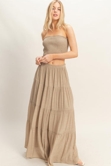 Hyfve  Smocked Tube Top & Tiered Skirt Set