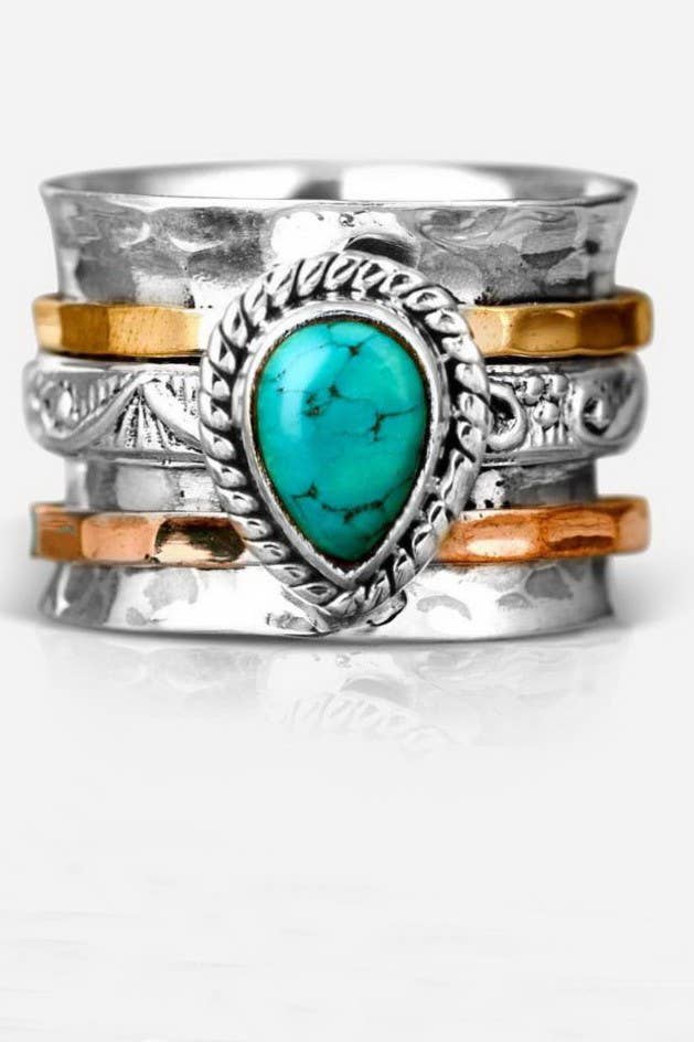 Teardrop Natural Stone Ring