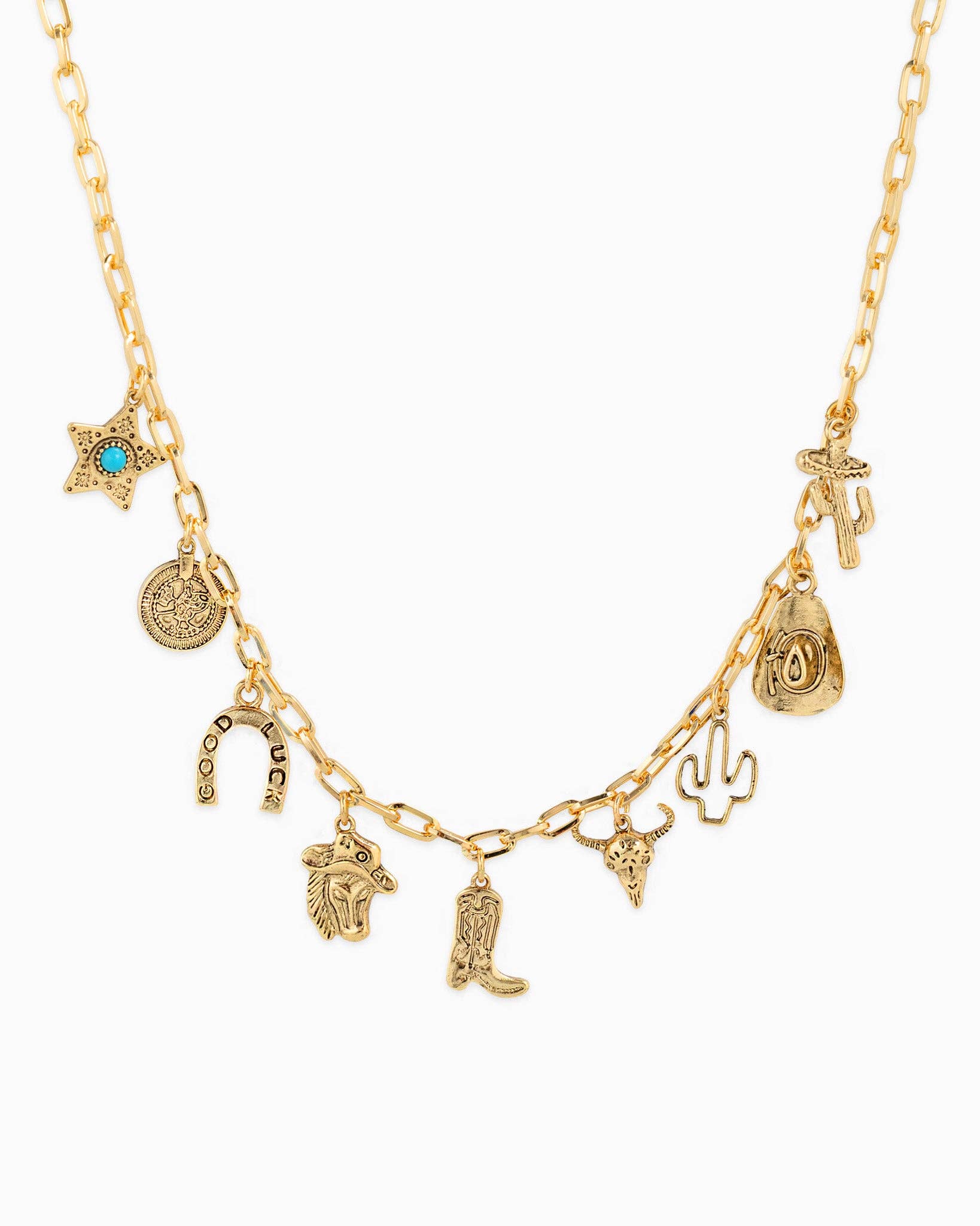 Antique Multi Charm Western Necklace