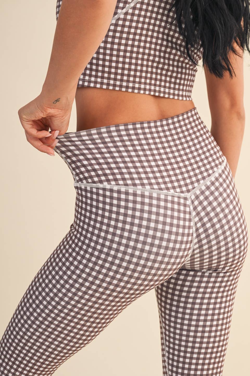 Gingham Print Aligned Performance High-Rise Leggings
