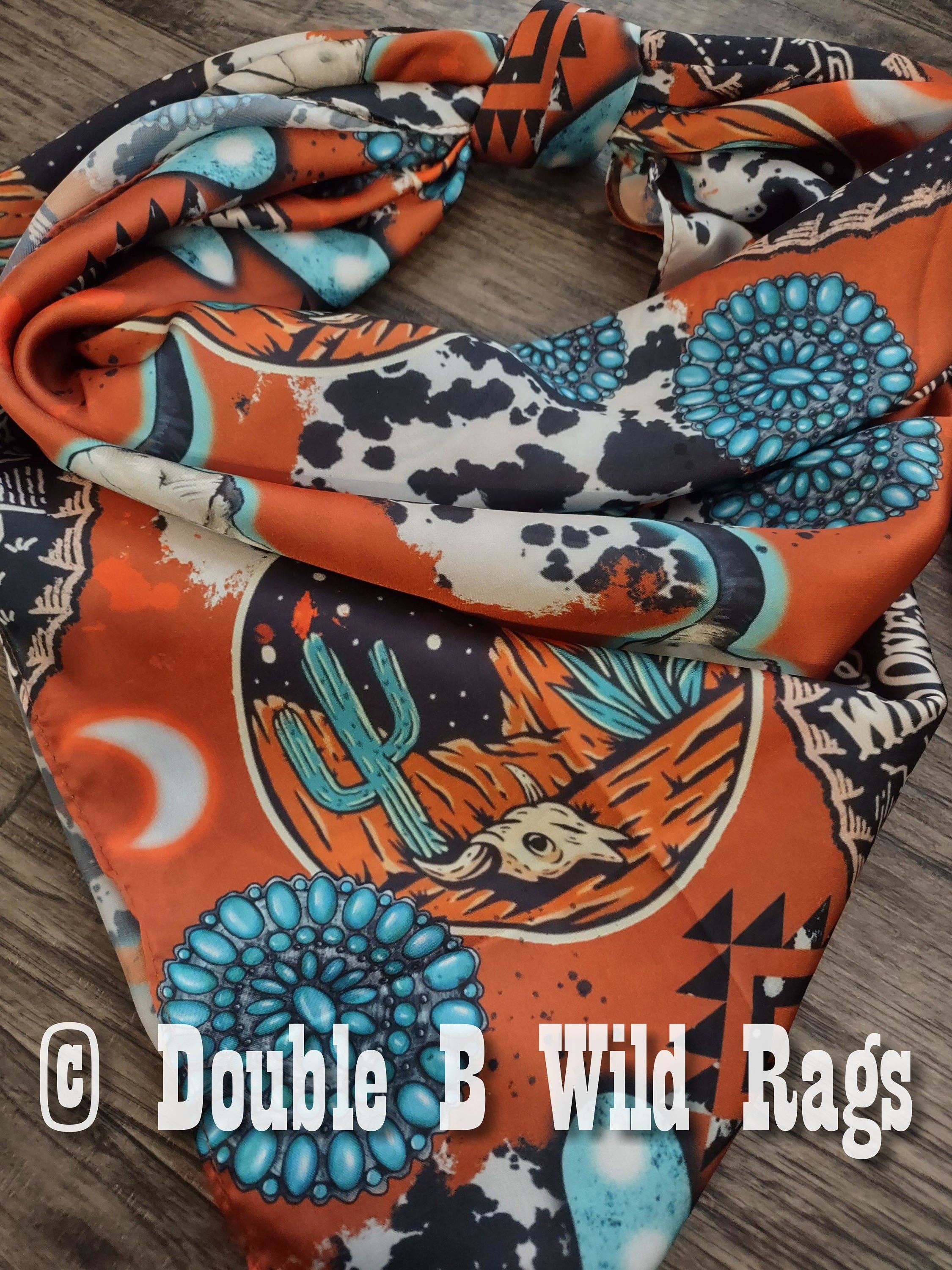 Wild Rag Orange Turquoise Black Desert
